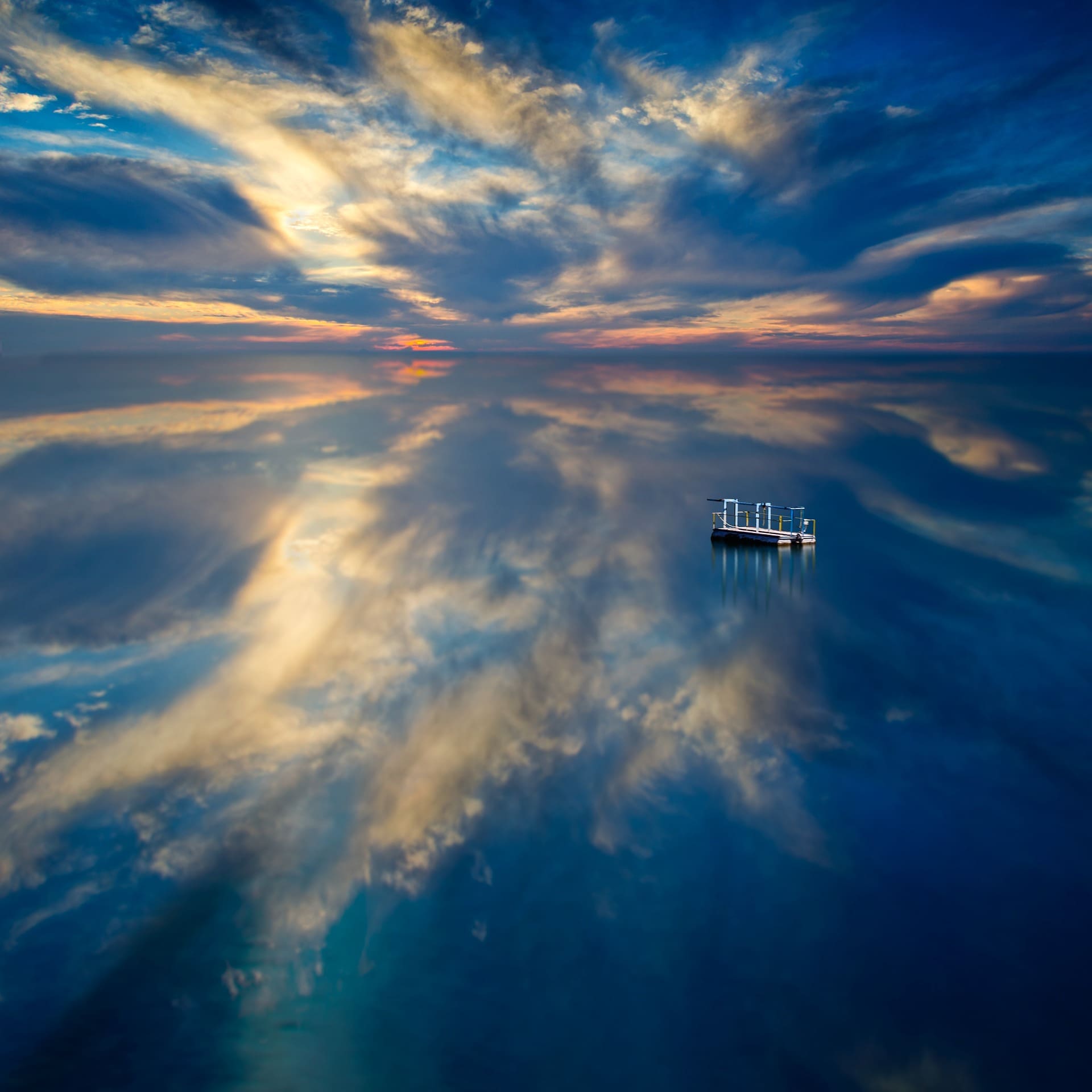 A picture of Sky, Clouds and water to depict peacefulness which is Mindfulness